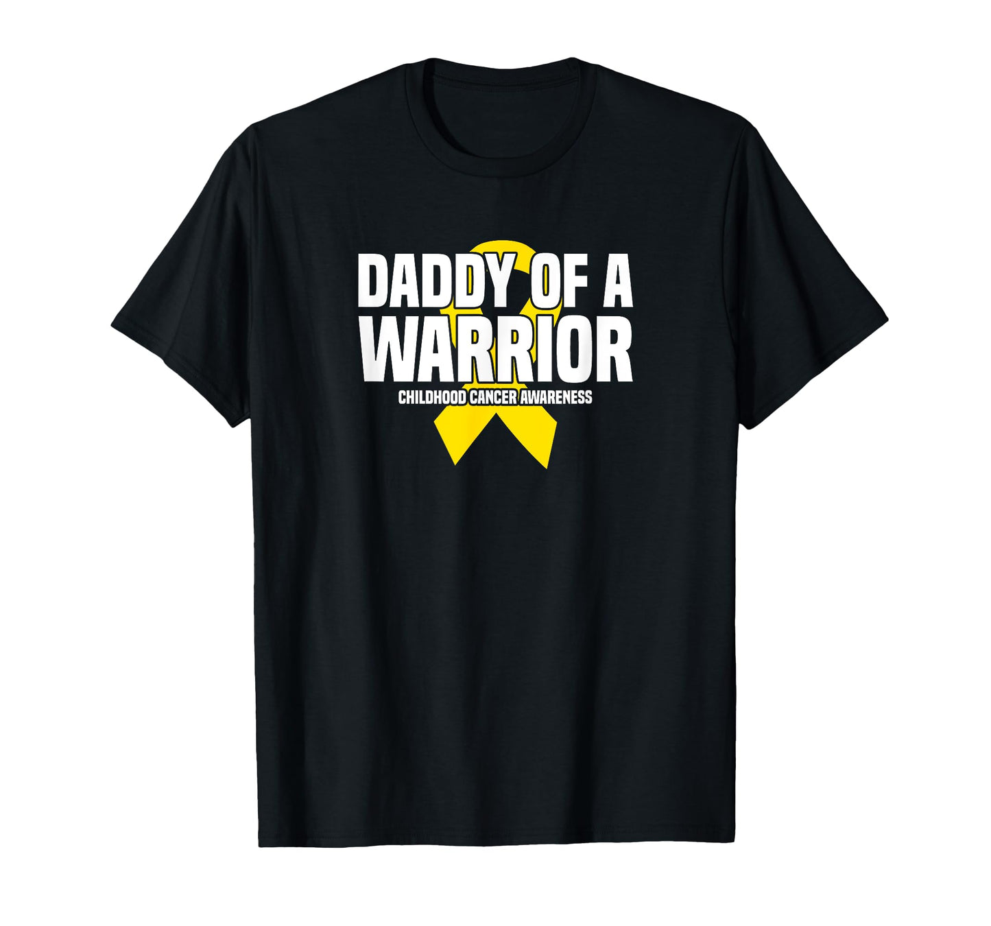 Daddy of a Warrior Yellow Ribbon Childhood Cancer Awareness T-Shirt