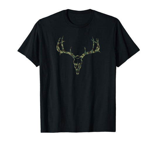 Deer Skull Camo Hunting T shirt- Camouflage Deer Skull shirt T-Shirt