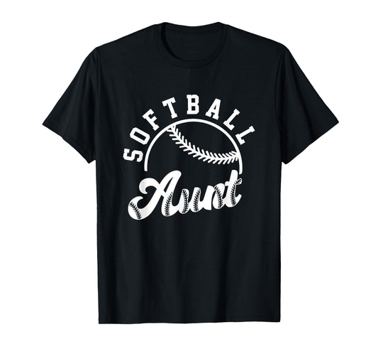 Retro Vintage Softball Aunt Love Baller Gameday Matching T-Shirt