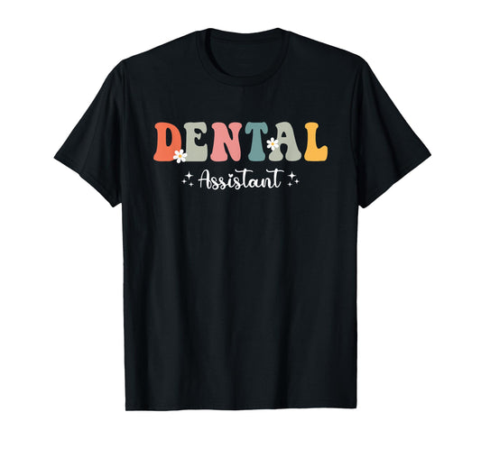 Dentist Groovy Dental Assistant Design For Dental Dentist T-Shirt