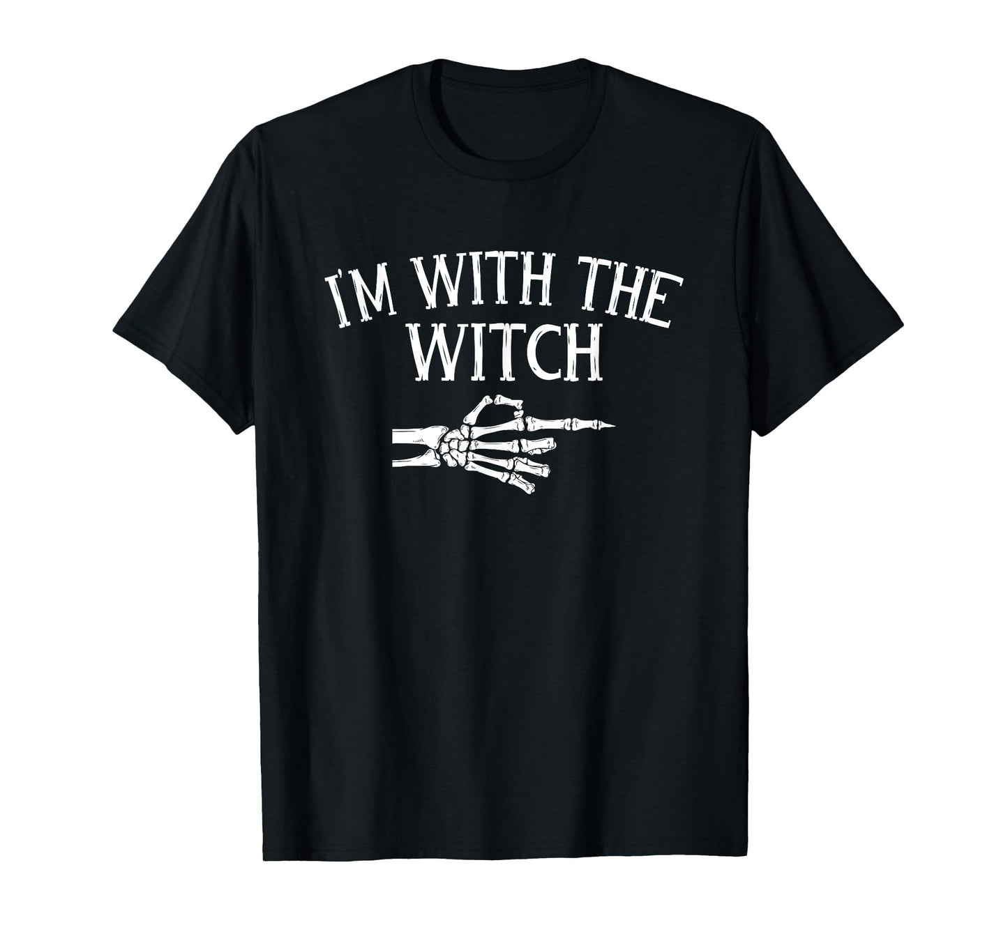 I'm with The Witch Funny Halloween Costume Matching Couple T-Shirt