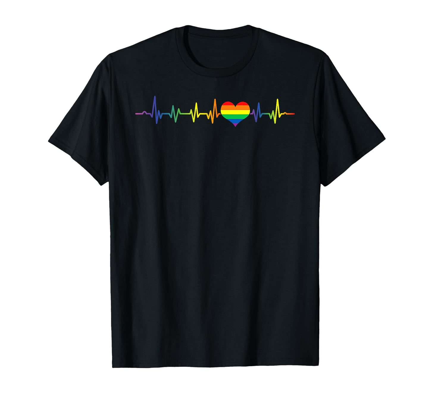 Heartbeat Rainbow Heart Gay LGBT Pride Medical Nurse T-Shirt