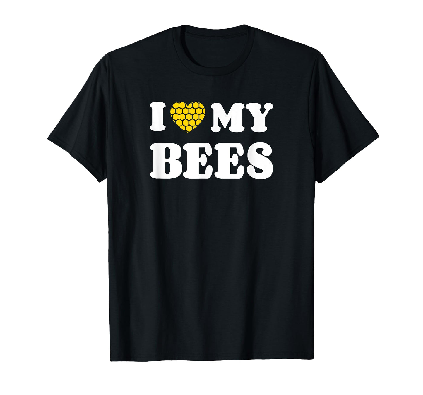 I Love My Bees Honeycomb Heart T-Shirt