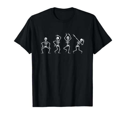 Dancing Skeleton Creepy and Spooky Halloween Design Vibes T-Shirt
