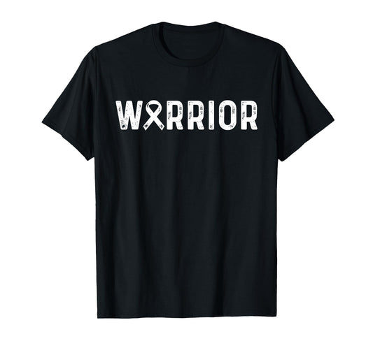 Lung Cancer Warrior White Ribbon Lung Cancer Awareness T-Shirt