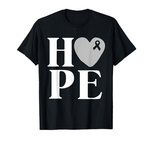 Brain Cancer Awareness Shirt Hope Grey Ribbon Awareness T-Shirt