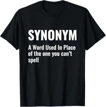Funny Synonym Definition Grammar Teacher English Teacher T-Shirt