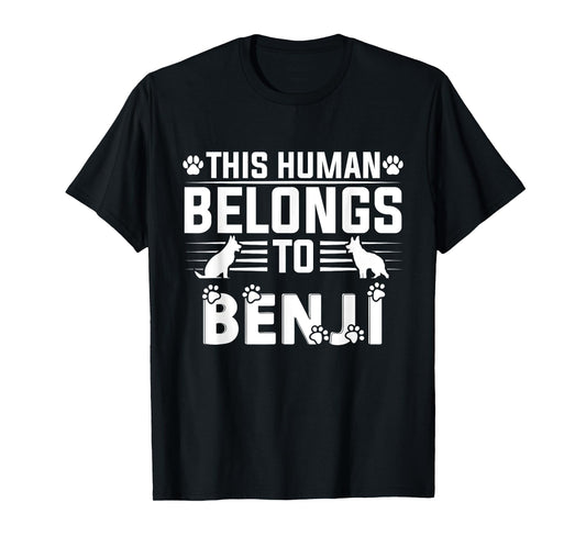 Dog Name Benji Gift Belongs To Pet Dog Benji T-Shirt