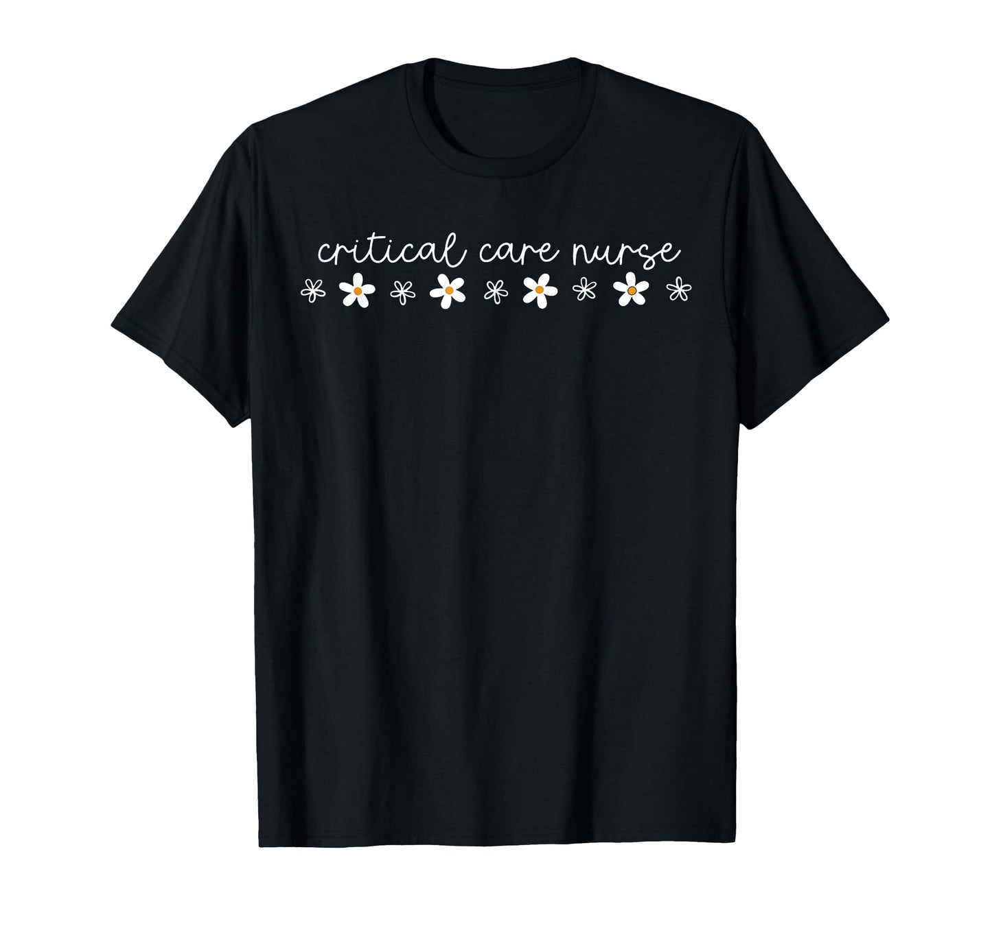 Retro Critical Care Nurse Daisy Flower CCU ICU RN Nurse T-Shirt