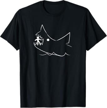 Movie Inspired chalk drawing of great white shark T-Shirt