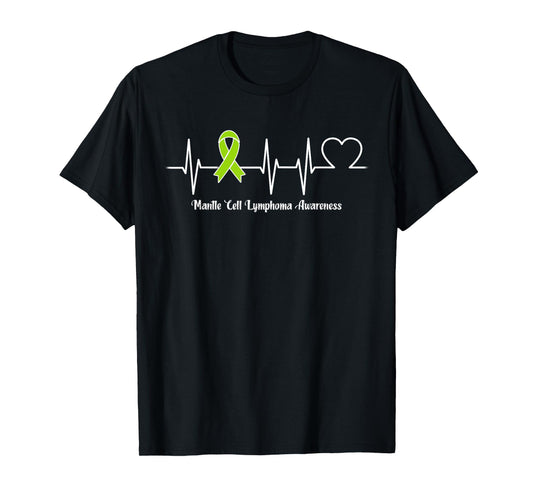 Heartbeat Mantle Cell Lymphoma Warrior T-Shirt