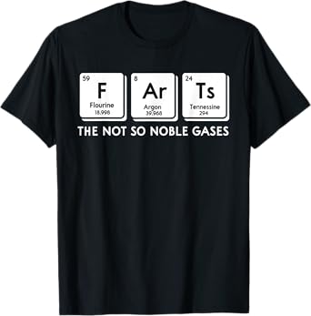 FArTs The Not So Noble Gases Periodic Table Science Nerd T-Shirt