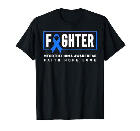 Mesothelioma Fighter - Blue Ribbon Mesothelioma Awareness T-Shirt