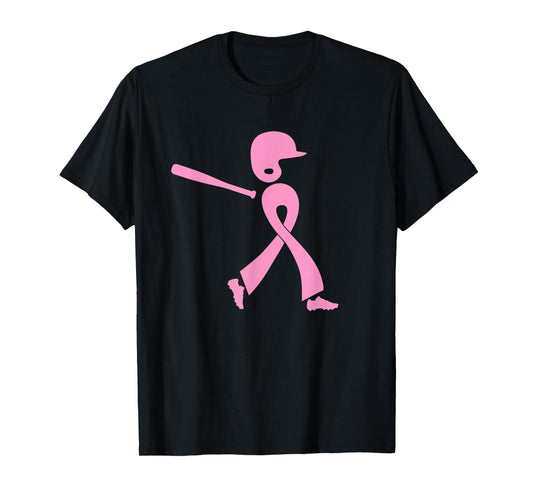 Strike Out Breast Cancer Awareness Pink Ribbon Baseball T-Shirt