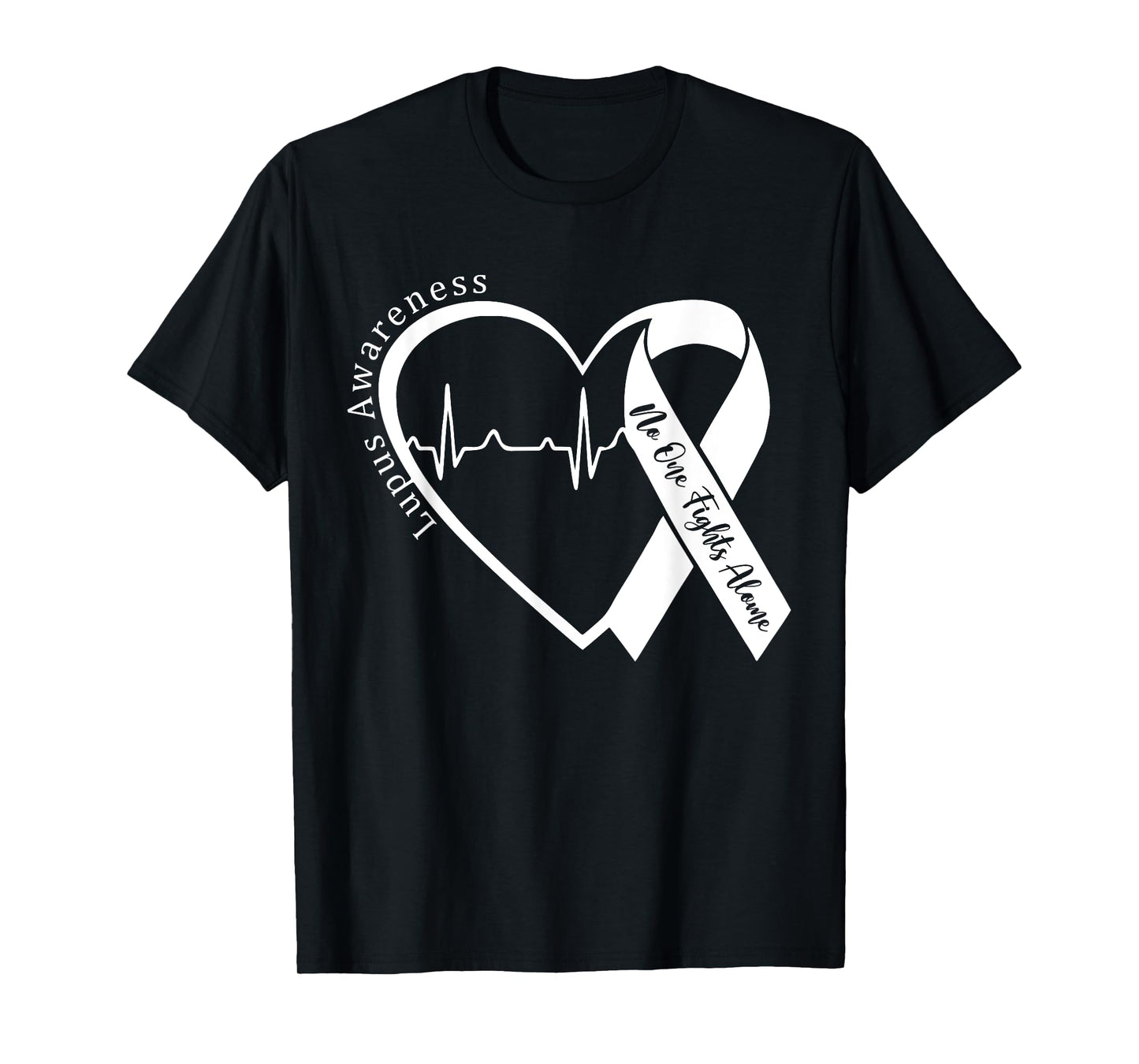 Lupus Awareness Heart Purple Ribbon Support Family Matching T-Shirt