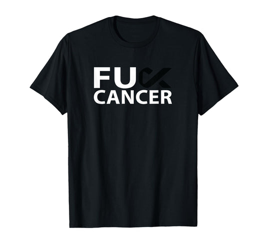 Fuck Melanoma Cancer F U FU Black Ribbon Cancer Awareness T-Shirt