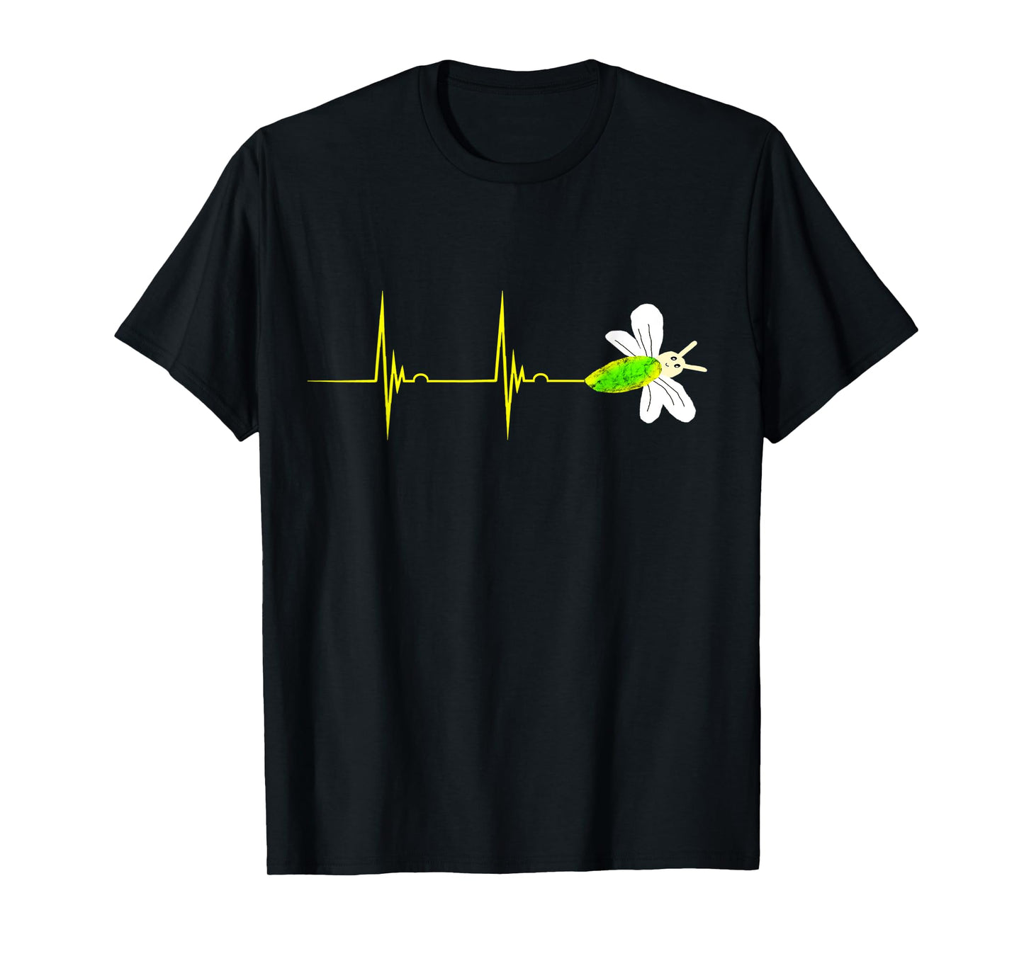 Firefly Heartbeat EKG Pulseline Insect Bug Lightning T-Shirt