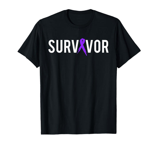 Pancreatic Cancer Survivor Design Gift With Support Ribbon T-Shirt
