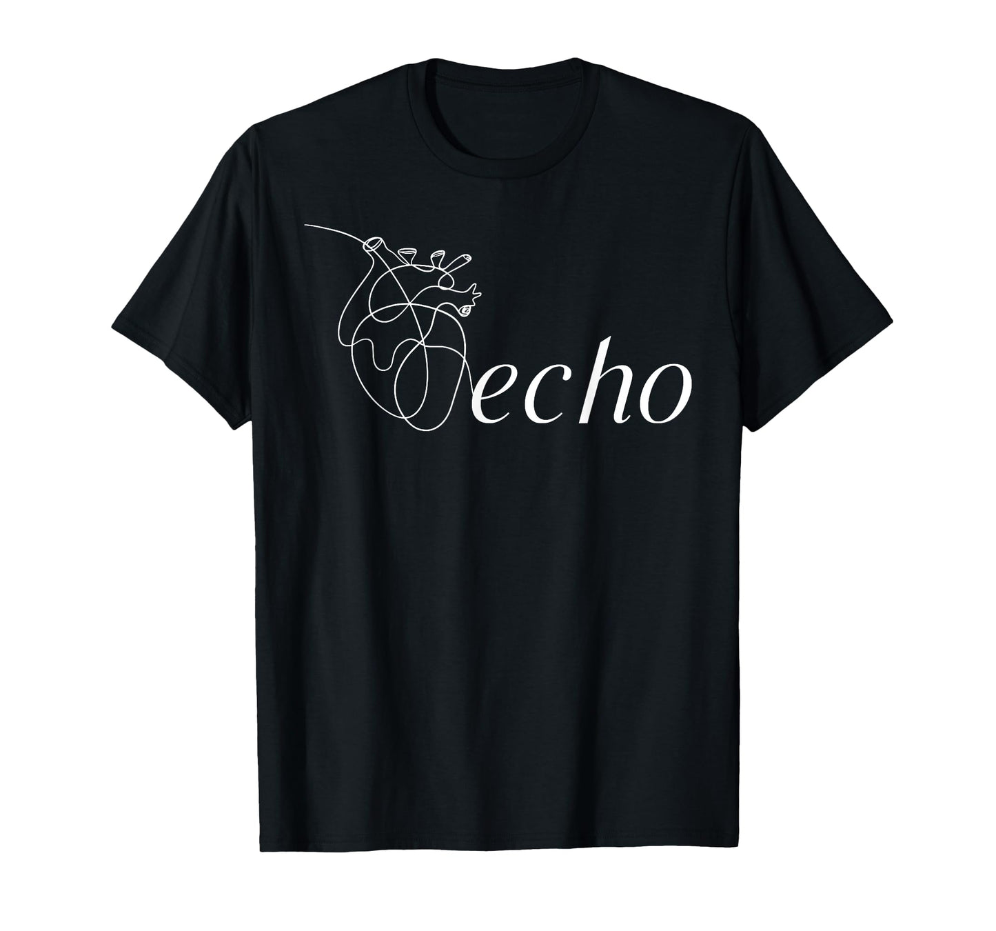 Anatomical Heart Echo Tech Cardiac Sonographer Echo Vascular T-Shirt