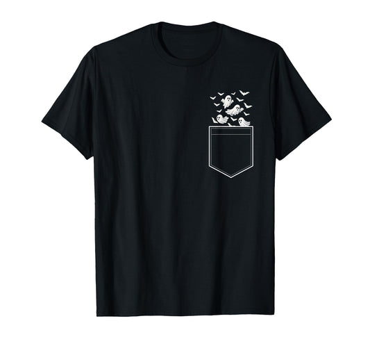 Cute Ghost Bat Halloween Boo Ghost Witch Spooky Seaon Womens T-Shirt