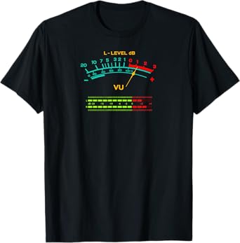 Retro VU Meter Vintage Hi-Fi Audio Stereo Music Sound T-Shirt