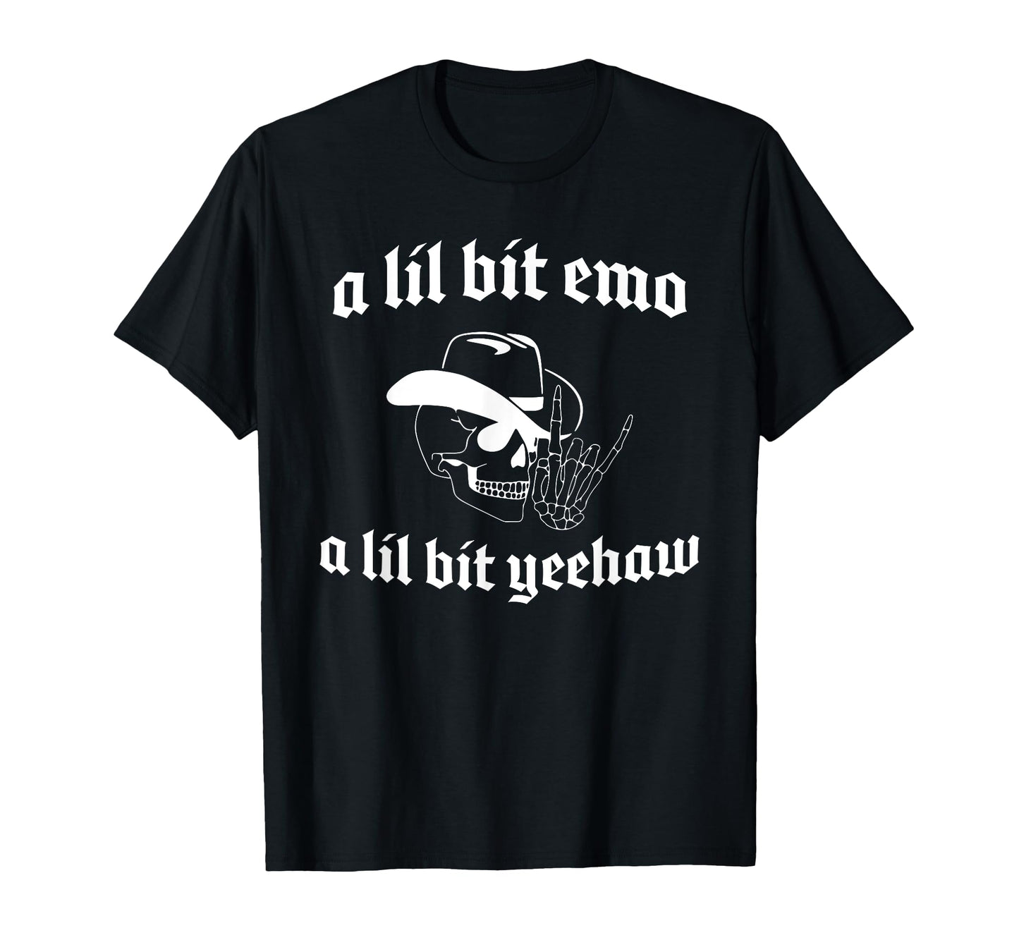 A Lil Bit Emo A Lil Bit Yeehaw Skeleton Howdy Western T-Shirt