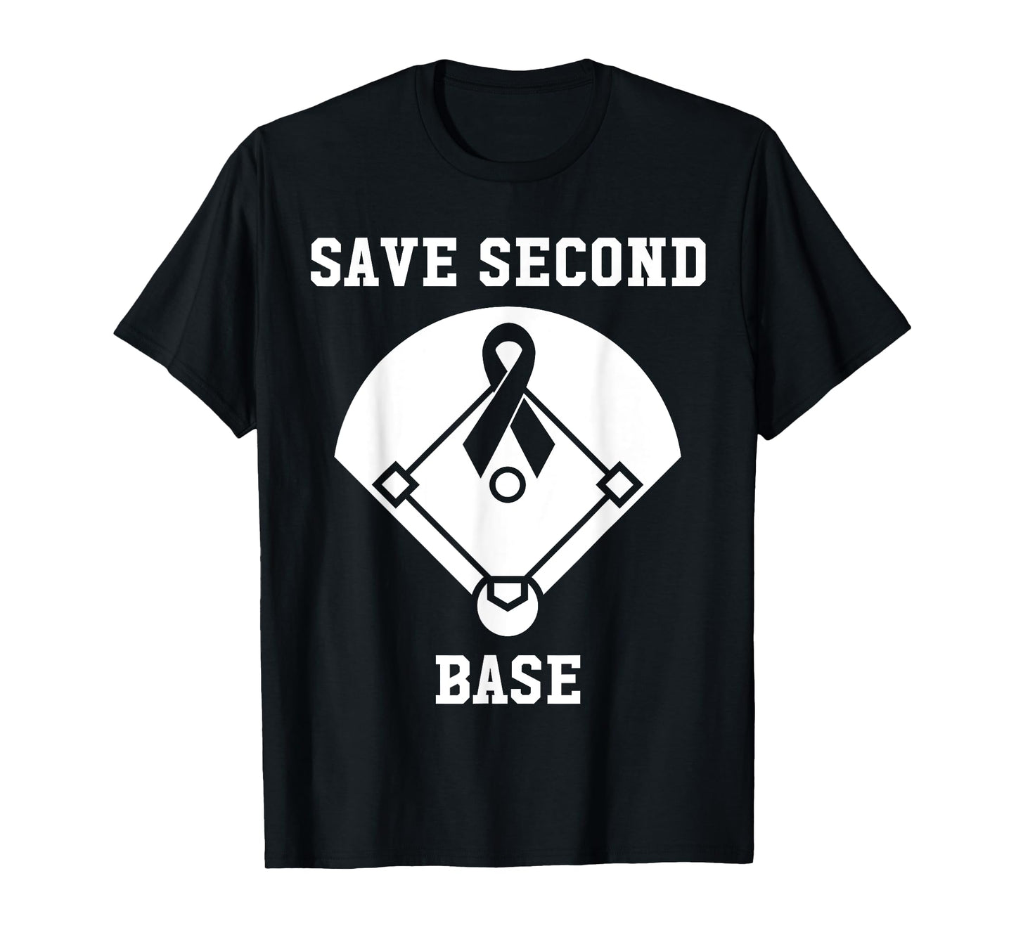 Breast Cancer Awareness - Save 2nd Base Pink Ribbon T-Shirt T-Shirt