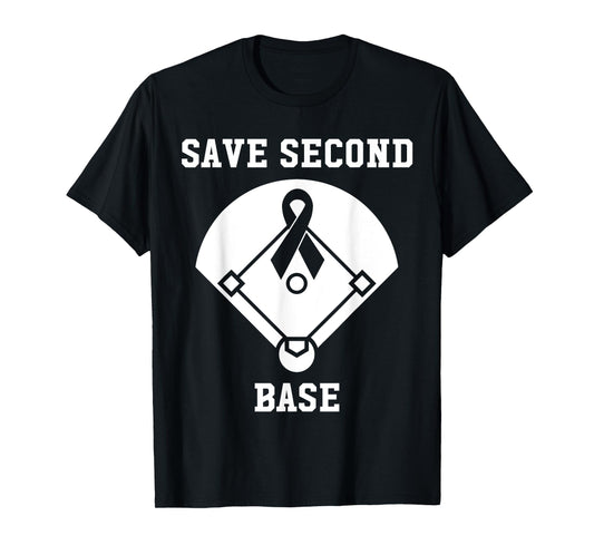 Breast Cancer Awareness - Save 2nd Base Pink Ribbon T-Shirt T-Shirt