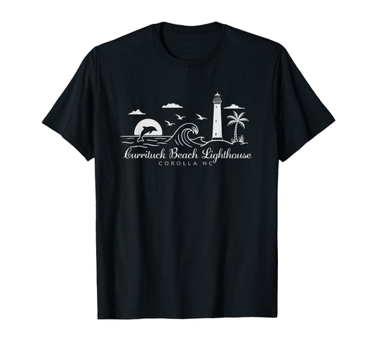 Currituck Beach Lighthouse Corolla North Carolina Minimalist T-Shirt