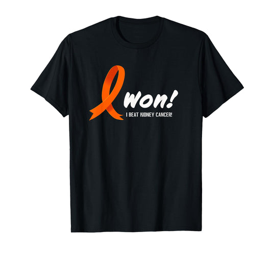 I Beat KIDNEY Cancer. I Won! Orange Ribbon For Survivors T-Shirt