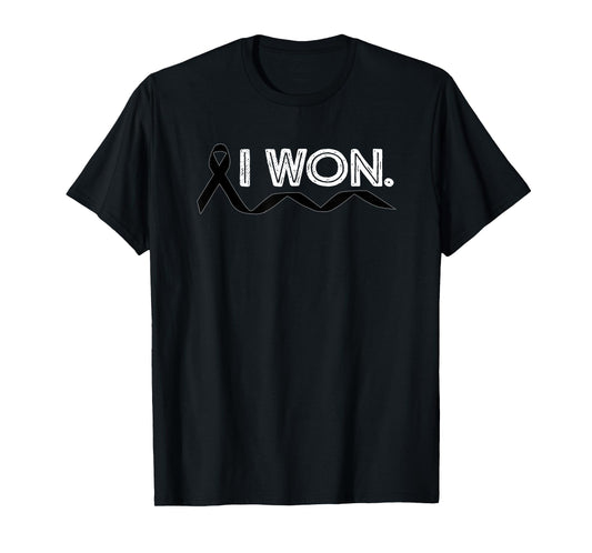 Melanoma Cancer I Won Skin Cancer Ribbon Awareness Warrior T-Shirt