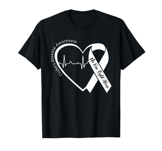 Crohns Disease Heart Support Purple Ribbon Crohn's Awareness T-Shirt