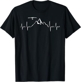 Hang gliding pilot heartbeat hang glider EKG T-Shirt