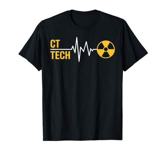 CT Tech Radiology Technologist Heartbeat Radiation Symbol T-Shirt