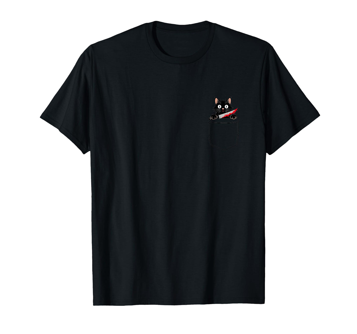 Funny Adult Humour Cat Pocket Tee, Unisex Adult, Short Sleeve, Grey, Small, T-Shirt