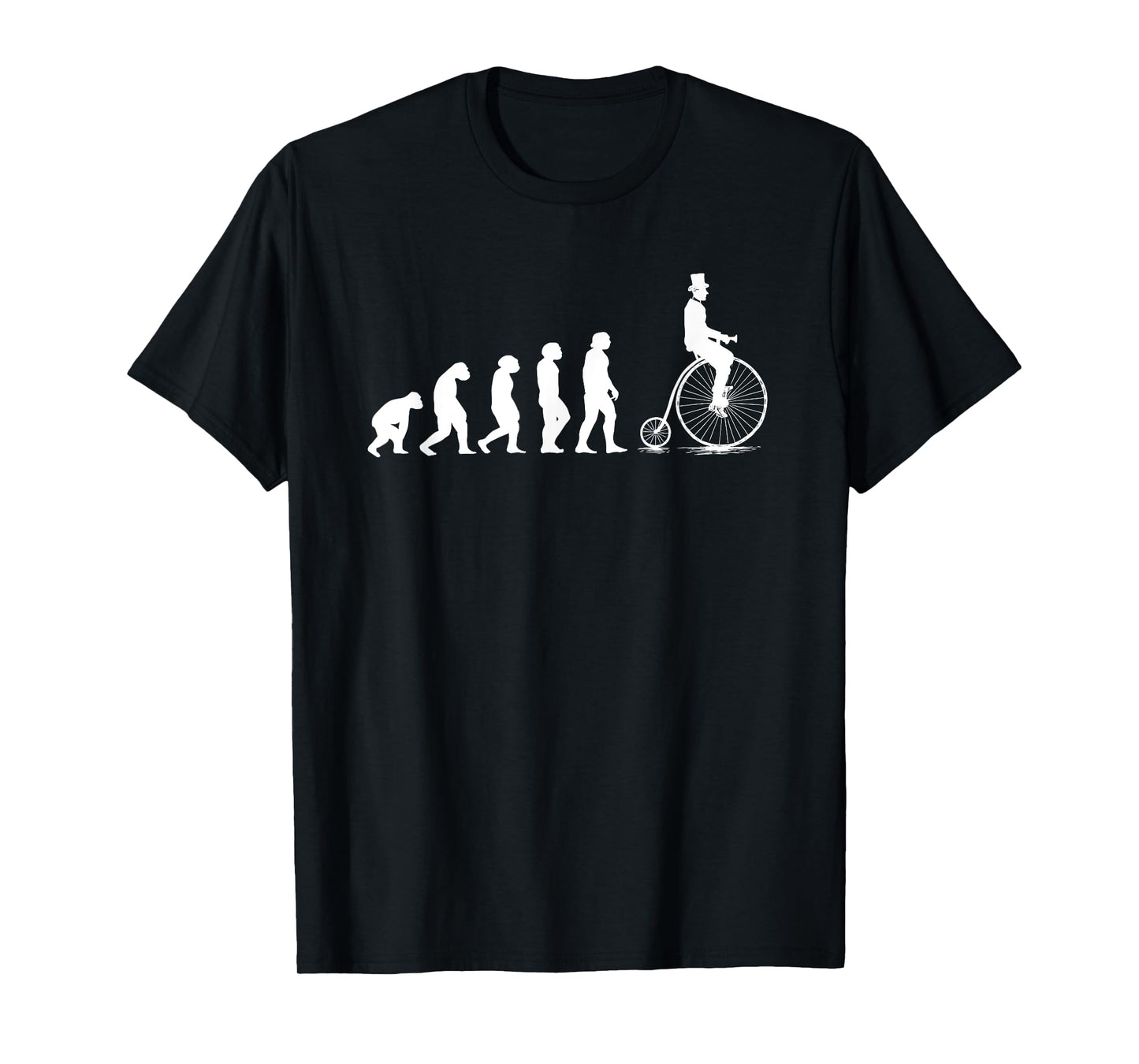 Funny Penny Farthing Bike Evolution Design Retro Cyclist T-Shirt