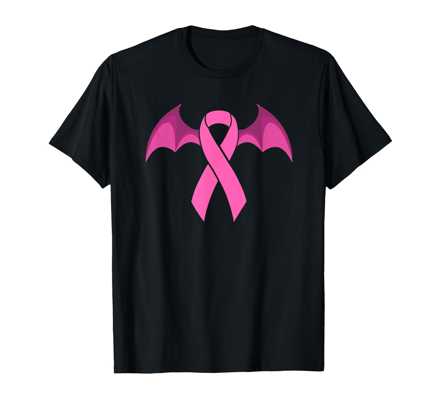 Breast Cancer Halloween - Bat Wings Awareness Ribbon T-Shirt