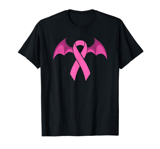 Breast Cancer Halloween - Bat Wings Awareness Ribbon T-Shirt