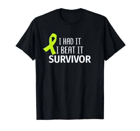 Lymphoma Cancer I Had It I Beat It Survivor Lime Ribbon Gift T-Shirt