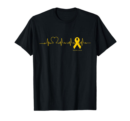 Pediatric Cancer Shirt Cancer Heartbeat Gift Tee For Kids T-Shirt