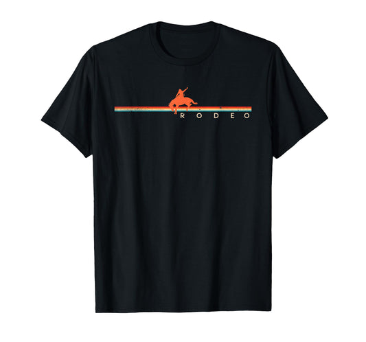 Rodeo Western Country Vintage Cowboy Horse Riding Sunset T-Shirt