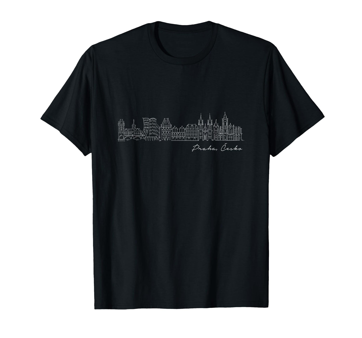 Signature Prague City Skyline - Czech Republic Souvenir T-Shirt