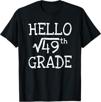 Back to school 7th Grade Square Root of 49 math kids teacher T-Shirt