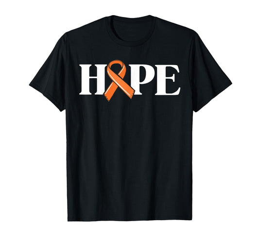 Leukemia Cancer Awareness Items Cancer Hope Orange Ribbon T-Shirt