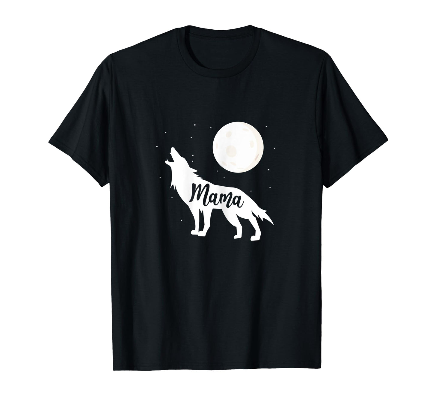 Womens Mama Wolf Wolves Full Moon Mother's Day T-Shirt
