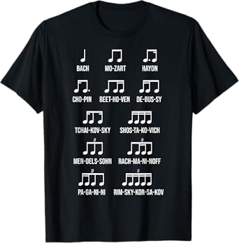 Composer Rhythm Music Gift Bach Mozart Beethoven Chopin T-Shirt