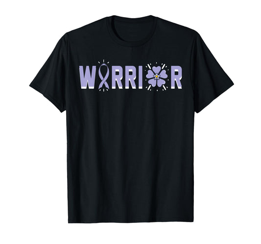 Warrior Stomach Cancer Awareness Gastric Periwinkle Ribbon T-Shirt
