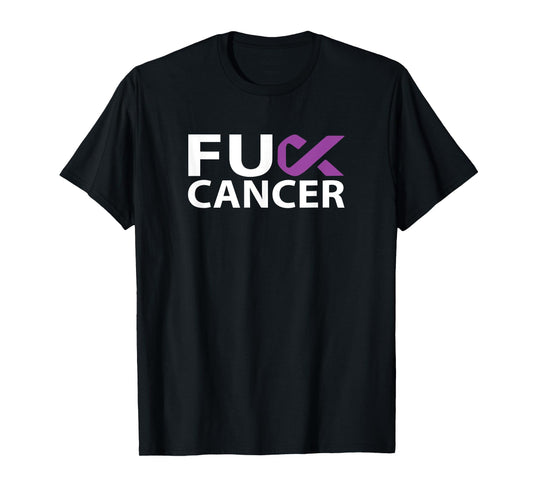 Fuck Pancreatic Cancer F U FU Purple Ribbon Cancer Awareness T-Shirt