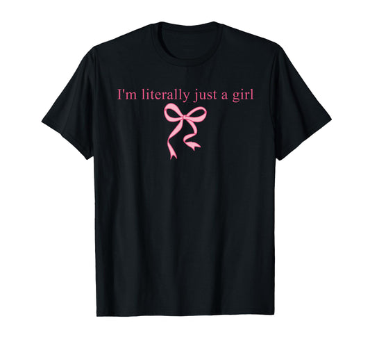 I'm Literally Just A Girl Sad Hamster Meme With Pink Ribbon T-Shirt