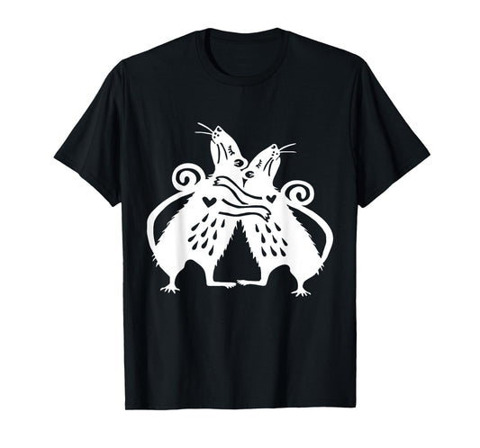Cute Rats Hugging Rat Funny Mouse Lover Mice Kawaii Goth T-Shirt
